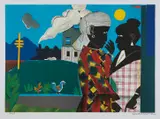 Romare Bearden, Conversation, 1979, Lithograph in colors, on Somerset paper, with full margins