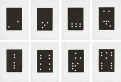 Dominoes by Donald Sultan, 1990, The complete set of 28 aquatints, on Twinrocker paper, with full margins, all contained in the original dark gray portfo, sold Oct 2017