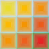 Richard Anuszkiewicz, Spectral 9 - A Variable Multiple, 1969, The complete set of nine screenprints in colors, on plastic panels, all contained in the original white plastic box