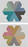 Star of Persia I; and II by Frank Stella, 1967, Two lithographs in colors, on English Vellum graph paper, with full margins, sold Oct 2017