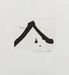 Calligraphic Study I by Robert Motherwell, 1976, Etching and aquatint, on HMP handmade paper, with full margins, sold Oct 2017
