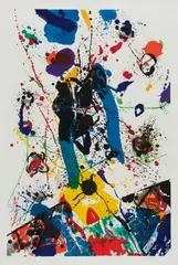Untitled (SFE-031) by Sam Francis, 1985, Aquatint in colors, on Rives BFK paper, with full margins, sold Oct 2017