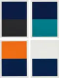 Günther Förg, Untitled, 1987, The complete set of four screenprints in colors, on J Perrigot Arches Special paper, the full sheets