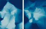 Walead Beshty, Untitled, 2009, Two cyanotypes with unique folds, on lightweight wove paper, the full sheets, both with the accompanying Certificates of Authenticity