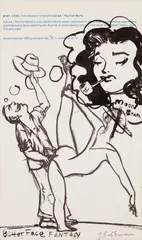 Better Face FANTASY, from WAY COOL by Nicole Eisenman, 1995, Screenprint with extensive hand additions in black ink, on wove paper, the full sheet, offered Oct 2017