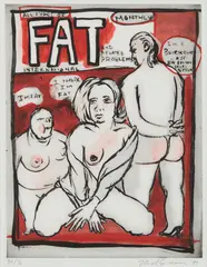 Untitled by Nicole Eisenman, 1997, Etching in colors, on Somerset paper, with full margins, sold Oct 2017