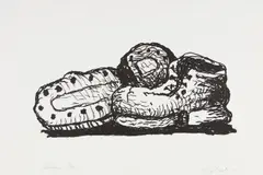 Shoes by Philip Guston, 1980, Lithograph, on Rives BFK paper, with full margins, sold Oct 2017