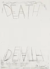 Eat Death by Bruce Nauman, 1973, Lithograph in colors, on Arjomari paper, the full sheet, sold Oct 2017