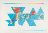 Buckminster Fuller, Dymaxion Air - Ocean World Map, 1980, Screenprint in colors, on Arches paper, with full margins