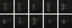 10 Unnumbered Corrections (7 nights) by Joseph Kosuth, 1991, The complete set of 10 screenprints, on wove paper, the full sheets, offered Oct 2017