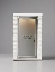 The 1:6 Scale Wrong Gallery by Maurizio Cattelan, 2006, Wood, brass, steel, aluminum, resin, plastic, glass and electric lighting, with accompanying copy of the Wrong Gallery T, sold Oct 2017