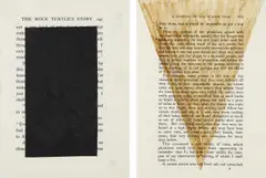 Black Alice; and A Journal of the Plague Year by Tim Rollins & K.O.S., 1988, Two works, including one screenprint, and one drawing in goat's blood, on book pages, the full sheets, offered Oct 2017