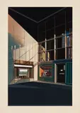 4 1/2% Interest, from Urban Landscapes No. 2 by Richard Estes, 1979, Screenprint in colors, on Fabriano Cottone paper, with full margins, sold Oct 2017