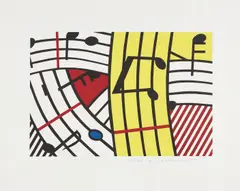 Roy Lichtenstein, Composition IV, 1995, Screenprint in colors, on Rives BFK paper, with full margins