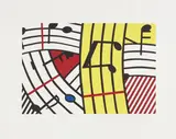 Roy Lichtenstein, Composition IV, 1995, Screenprint in colors, on Rives BFK paper, with full margins
