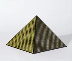 Roy Lichtenstein, Pyramid, 1968, Screenprint in yellow and black, on lightweight board folded into a three-dimensional pyramid