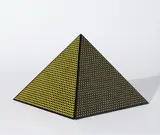 Roy Lichtenstein, Pyramid, 1968, Screenprint in yellow and black, on lightweight board folded into a three-dimensional pyramid