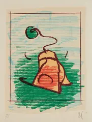 Tea Bag by Claes Oldenburg, 1972, Lithograph in colors, on Auvergne handmade paper, with full margins, sold Oct 2017