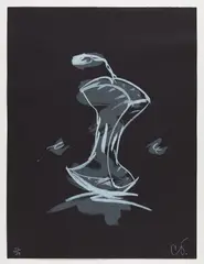 Claes Oldenburg, Apple Core - Winter, 1990, Lithograph in colors, on Arches Cover Black paper, with full margins