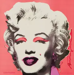 Marilyn (Announcement) by Andy Warhol, 1981, Offset lithograph in colours, on smooth wove paper, the full sheet, with text printed on the reverse,, sold Oct 2017