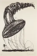 Claes Oldenburg, Soft Screw as Balloon, Ascending, 1976, Lithograph, on Arches Roll paper, with full margins