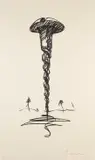 Claes Oldenburg, Colossal Screw in Landscape-Type 1, 1976, Lithograph, on Arches Roll paper, with full margins