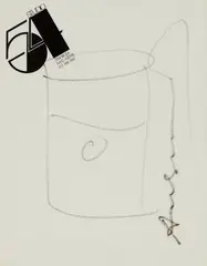 Campell's Soup Can Drawing by Andy Warhol, 1978, Drawing in black marker, on Studio 54 stationery with printed text, sold Oct 2017