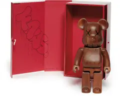 Kaws, Be@rbrick 400%, 2005, Stained Karimoku wood multiple, contained in the original red and white cardboard box