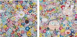 When I Close My Eyes I See Shangri-la; and The Creative Mind by Takashi Murakami, 2012 and 2015, Two offset lithographs in colors, on smooth wove paper, the full sheets, sold Oct 2017