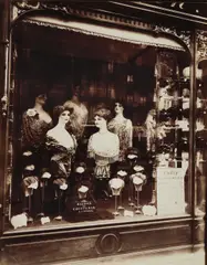 Eugène Atget, Boutique Coiffeur, Boulevard de Strasbourg, 1912, Printing-out-paper print