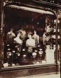 Eugène Atget, Boutique Coiffeur, Boulevard de Strasbourg, 1912, Printing-out-paper print