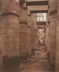 Félix Teynard, Karnak (Thèbes), Palais - Salle Hypostyle - Vue Transversale Prise du Point K, 1851-1852, Salt print