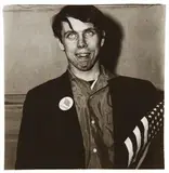 Diane Arbus, Patriotic Young Man with a Flag, N.Y.C., 1967, Gelatin silver print, printed later by Neil Selkirk