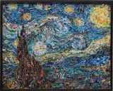 Starry Night, after Van Gogh from Pictures of Magazines 2 by Vik Muniz, 2012, Chromogenic print, sold Apr 2017