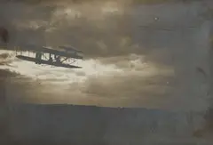 Unknown Photographer, Wilbur Wright in Flight, 1909, Gelatin silver print