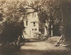 André Giroux, Untitled (rural scene with carts), circa 1854, Salt print