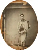 Unknown Photographer, Portrait of Francis E. Brownell, “Ellsworth’s Avenger,” and Portrait of an Unknown Woman, 1861, Salt print with ink highlights, flush-mounted to board, with a hand-painted salt print portrait of a woman on the reverse of the flush-mount