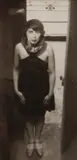 André Kertész, Magda Förstner (Standing in the doorway of Etienne Béothy's studio), 1926, Gelatin silver print, likely on trimmed carte-postale