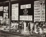 A & P, Great Atlantic and Pacific Tea Company, New York by Berenice Abbott, 1936, Gelatin silver print, printed later, sold Oct 2017