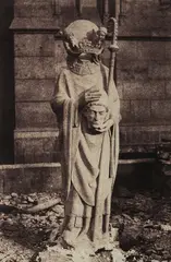Auguste Mestral, Sculpture of St. Denis, Notre Dame, Paris, circa 1853, Salt print