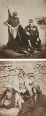 Roger Fenton, General Bosquet and Captain Dampierre and Three Croat Chiefs, 1855, Two salt prints from Photographic Pictures of the Seat of the War in the Crimea