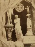 Hippolyte Bayard, Untitled (Still life with statuary), circa 1855, Albumen print