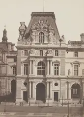 Édouard Baldus, Pavillon Turgot (1er Etat), Nouveau Louvre, Paris, 1854-1857, Salt print or lightly albumenized salt print