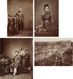 Emile Gsell, Cochinchine Française - Cambodge (French South Vietnam and Cambodia), circa 1875, Album with 130 mounted albumen prints. Each with plate number in the negative; titled in an unidentified hand in ink on each leaf. Oblong folio, leather cover with impressed title