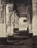 Linnaeus Tripe, Madura. The Great Pagoda, Interior View of Part of Muroothappa Sarvacar Munduppum, January–February, 1858, Albumen print