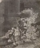 Louis Adolphe Humbert de Molard, Two Hunters, 1848, Unique paper negative