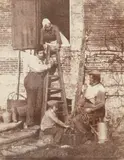 Louis Adolphe Humbert de Molard, Sorting Beans: A Group of Argentelle; Standing, Louis Dodier, 1848, Salt print