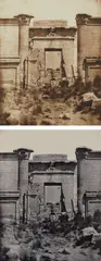 Maxime Du Camp, Selected Images of Medinet-Habou, Propylées du Thoutmoseum, 1849-1850, Two photographs, comprising a salt print and a Blanquart-Evrard salt print from the same negative