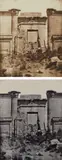 Maxime Du Camp, Selected Images of Medinet-Habou, Propylées du Thoutmoseum, 1849-1850, Two photographs, comprising a salt print and a Blanquart-Evrard salt print from the same negative