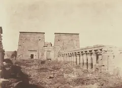 John Beasley Greene, Island of Fila, Colonnades and First Pylon, 1883-1854, Salt print